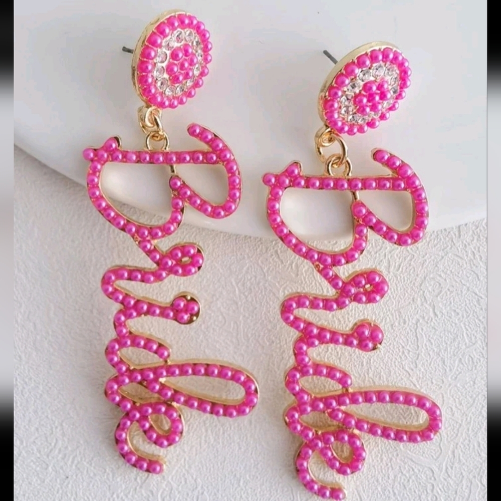 Barbie Pink "Bride" earrings